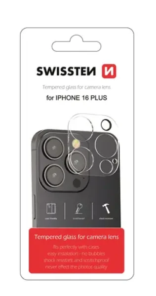 SWISSTEN Ochranné temperované sklo čočky fotoaparátu pro Apple iPhone 16 Plus (94500117)