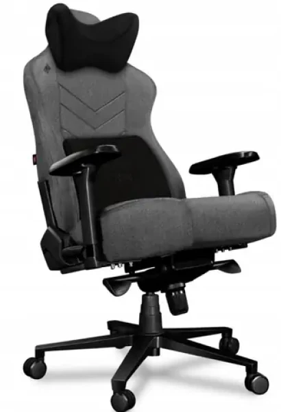 Yumisu 2053 Material šedo-černá / Herní židle / látka / nastavitelná / pojízdná kolečka / nosnost 150 kg (Y-2053-LB-M)