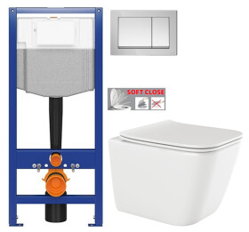 CERSANIT předstěnový instalační systém s tlačítkem chrom K97-509 + WC INVENA PAROS + SEDÁTKO K97-526 509 RO1