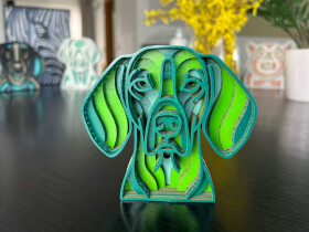 Mandala Coonhound dekorace na stůl Barva: Zelená, Rozměr (cm): 11 x 11,5, Druh: Kartonová