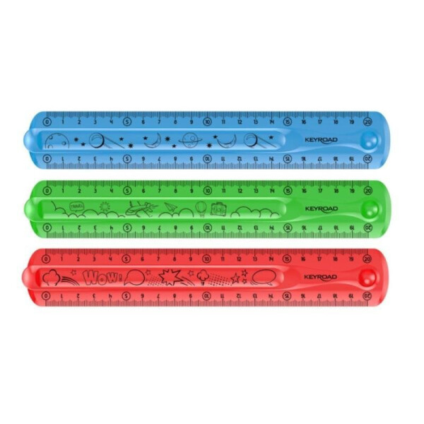 Pravítko KEYROAD Flexi, 20 cm mix