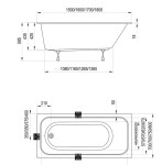 RAVAK - Chrome Slim Vana 180x80 cm, bílá CE21300000