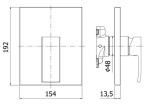 PAFFONI - Level Baterie pod omítku pro 1 spotřebič, chrom LECBOX010CR