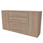 Nábytek Mikulík Komoda ELITE L - hl. 43 cm - bílý lesk, antracit, aj. ROZMĚR: (š/v/h) 150 x 86 x 43 cm
