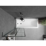 MEXEN/S - Next L vanová zástěna FIX 60 x 150, černá vzor, grafit metal 895-060-000-03-77-95