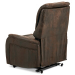 TV křeslo + eletrické polohování, hnědá látka, kov černá