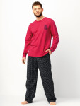 Pánské pyžamo Key MNS 471 B25 délka/r M-2XL kaštanově-černá M