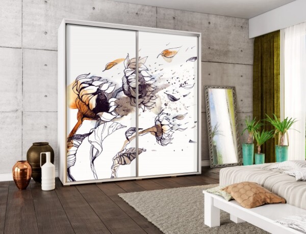 FRONTI Šatní skříň PENELOPA 205 Slunečnice 7045