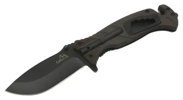 Cattara BLACK BLADE / Zavírací nůž / 21,5 cm / čepel SS420 / pojistka / křesadlo a klín (13229)