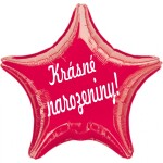 Balónek fóliový červený Krásné narozeniny! balonky.cz Balónek fóliový červený Krásné narozeniny! balonky.cz