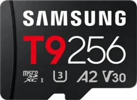 Samsung T9 černá / Paměťová karta microSDXC / 256 GB / UHS-I U3 / Class 10, V30, A2 / čtení: 200 MB/s (MB-MH256T/WW)