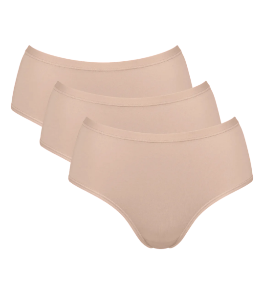 Dámské kalhotky GO Daily Cotton Midi 3P - BROWN - béžové 00LZ - SLOGGI BROWN XXL