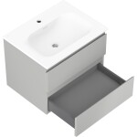 MEXEN/S - Orio koupelnová skříňka 60 cm s umyvadlem Vela, 2 zásuvky, šedá mat/bílá mat 91A10-06047-2-BFF62-W23M01