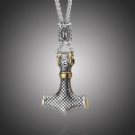Pánský náhrdelník Thórovo kladivo - MJOLNIR Gold, 60 cm Náhodná