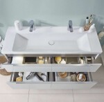 VILLEROY & BOCH - Subway 3.0 Dvojumyvadlo 130x48 cm, bez přepadu, otvory pro baterie, CeramicPlus, Stone White 4A70D1RW