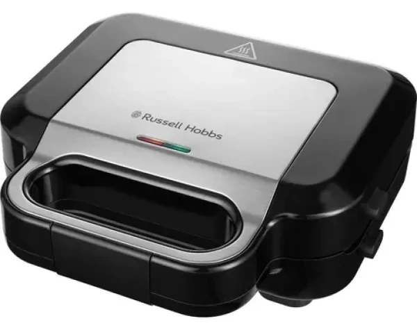 Russell Hobbs 26810-56 černo-stříbrná / Sendvičovač a vaflovač 3v1 / 3 vyměnitelné plotýnky / Nepřilnavý povrch (26810-56)