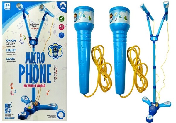 Mamido Dětský mikrofon s karaoke modrý