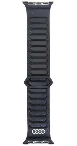 Audi Logo Magnetic Ring kožený řemínek černá / Řemínek / Apple Watch 40/41/42 mm / Magnetický uzávěr (AU-GL-AW40-42-GT/D2-BK)