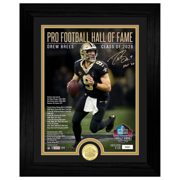 Obraz New Orleans Saints NFL Drew Brees Hall of Fame Bronze Coin