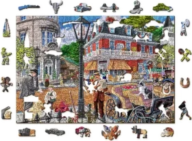 WOODEN CITY Dřevěné puzzle Hlavní ulice 2v1