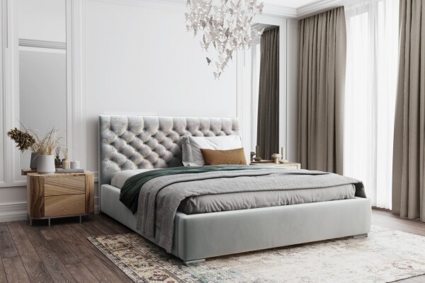 FRONTI Postel MODEL 03 180x200 šedá - MAGIC VELVET 2240