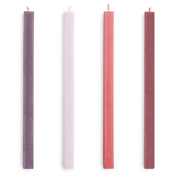 HAY Svíčky Square Candle set 4ks, reds and bordeaux