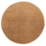 DumDekorace Kulatý huňatý koberec s vysokým vlasem světle hnědý Šířka: 80 cm | Délka: 80 cm