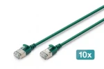 Digitus CAT6A F/FTP Slim zelená / Patch kabel / RJ45 / 10 Gbit/s / 500 MHz / 1,5 m / 10 ks (DK-1632-A-015S-G-10)