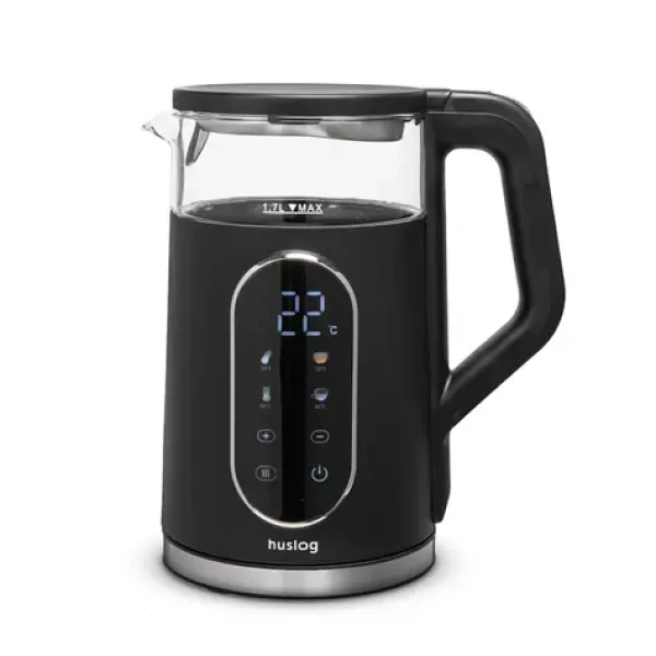 Huslog Rychlovarná konvice s displejem černá / Rychlovarná konvice / 1,7 l / 1800-2200 W / Sklo / Keep Warm 2h (OWN000148)