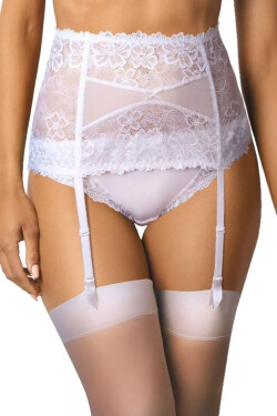 Dámský podvazkový pás 053/3 Carmela white - MAT bílá S