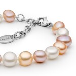 Perlový náramek Magda - barevná říční perla, chirurgická ocel, Barevná/více barev 19 cm + 3 cm (prodloužení)
