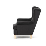 Křeslo ušák, černá látka, AK-388 BK2