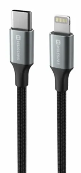 SWISSTEN TEXTILE II datový kabel USB-C - Lightning 1.5m černá (71529203)