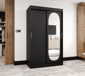 Šatní skříň Abi Royal Rozměry: 120 cm, Barva korpusu + barva dveří: Černá + Černá