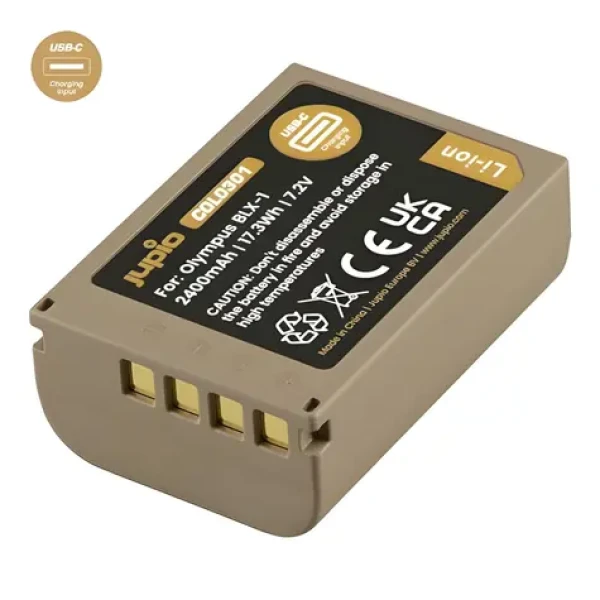 Jupio BLX-1 ULTRA C / Akumulátor pro Olympus OM System / USB-C nabíjení / 2400 mAh (COL0301)
