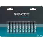 Sencor Alkalická baterie AAA 10 ks / Baterie / alkalická / jednorázová (SBA LR03 10BP AAA Al)