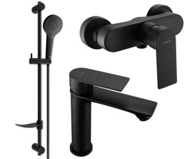 MEXEN - Royo SET umyvadlová + sprchová baterie s příslušenstvím DF05, černá 72204DF05-70