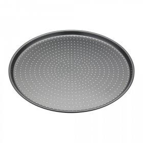 Kitchen Craft Kulatý plech na pečení Pizza Tray ⌀ 32 cm, šedá barva, kov