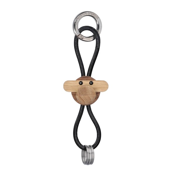 Kay Bojesen Dřevěná klíčenka Monkey Silver, černá barva, dřevo