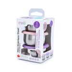 Melii 23910 Nerezová dóza 89 ml se silikonovým víčkem 3ks - růžová/ šedá