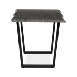 Stůl jídelní, 140x80x75 cm, MDF deska, dekor šedý dub, kovová nohy ve tvaru U, černý matný lak