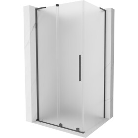 MEXEN/S - Velar L sprchový kout, posuvné dveře 120 x 85, dekor, grafit kartáčovaná 871-120-085-33-66