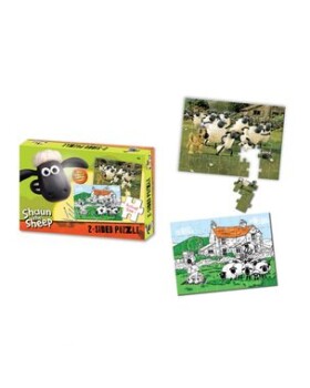 Shaun the Sheep - Oboustranné puzzle s pastelkami 50ks