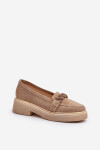 Dámské semišové mokasíny s ozdobou béžové Zazoo 3429/W 37