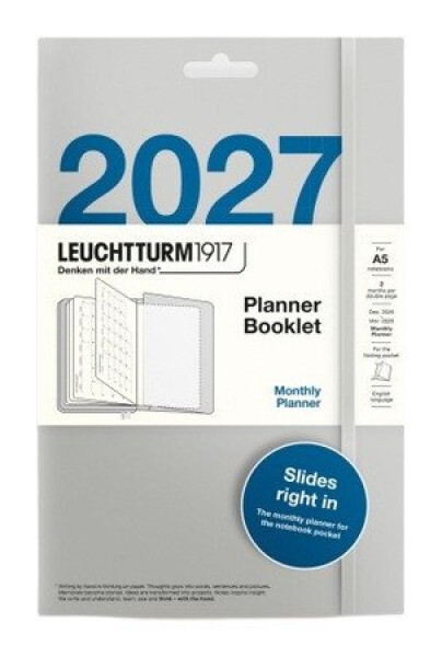 Měsíční plánovač Booklet 2027, Medium A5, anglicky