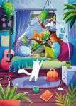 MAGNOLIA Puzzle Dívka a její kočky