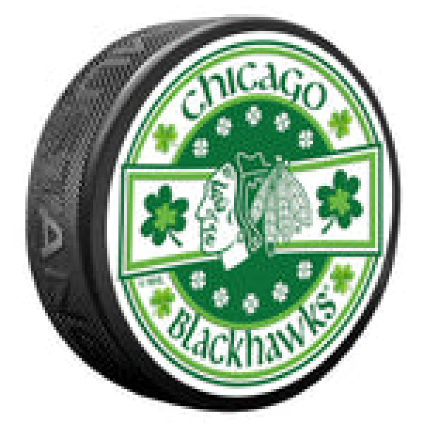 Mustang Puk Chicago Blackhawks NHL Lucky St. Patrick's Day Puck