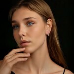 Stříbrné náušnice Laura 0,5 ct MOISSANITE + CERTIFIKÁT, Stříbrná certifikát GRA, hadřík na čištění stříbra, dárková krabička