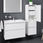 Mereo Opto koupelnová skříňka vysoká 125 cm, pravé otevírání, bílá CN914PN