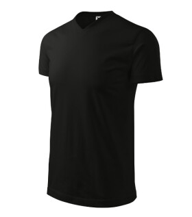 Heavy V-neck tričko unisex černá 3XL